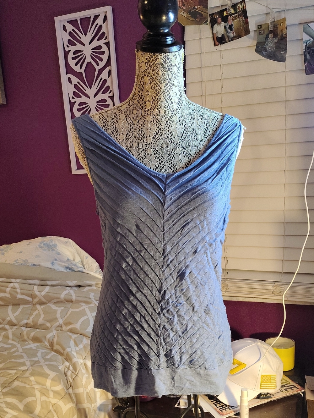 AREA Heather Blue Sleeveless Top
